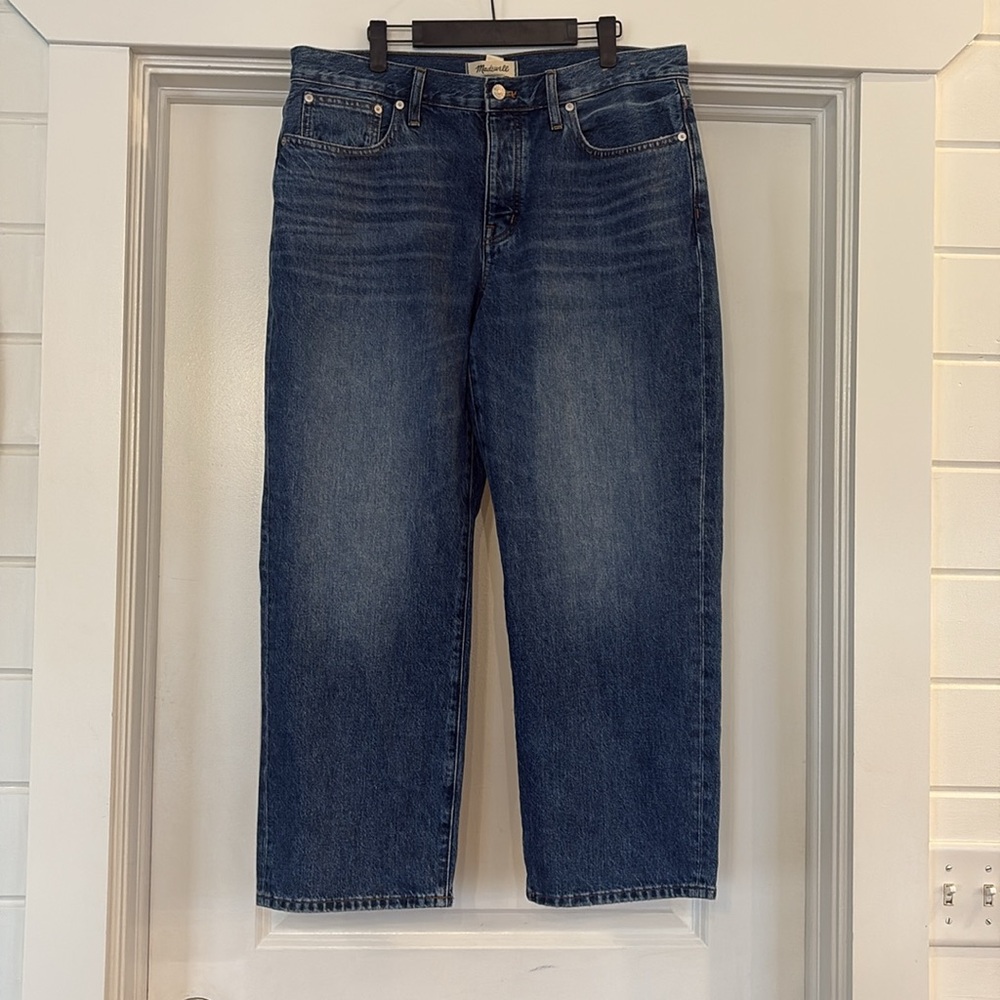 Madewell Straight Leg Jeans in Dark Blue Wash